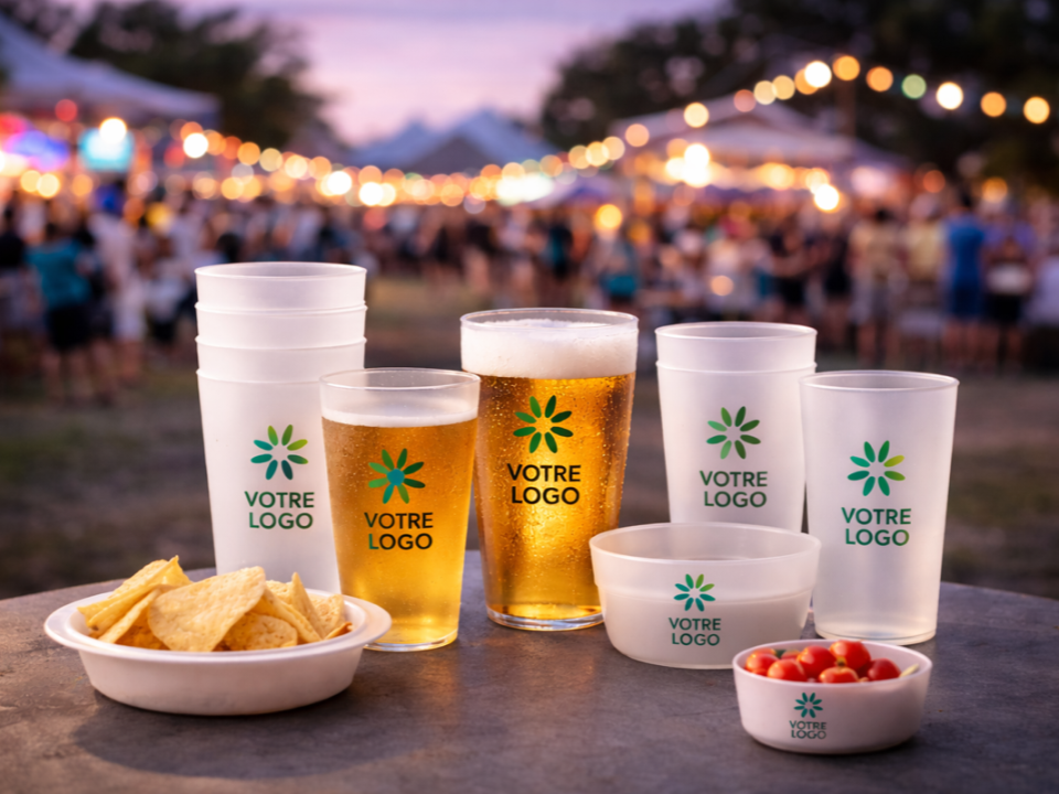 Vaisselle réutilisable & personnalisable