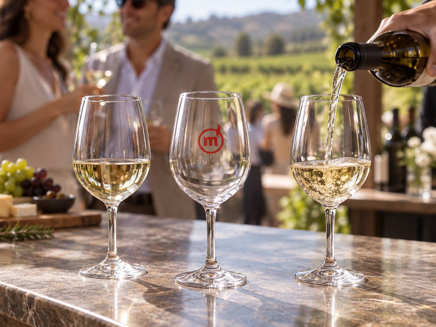 Verres INAO réutilisables préparés pour une dégustation
