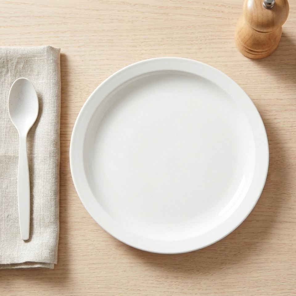 Assiette plate blanche, 27 cm (grande)